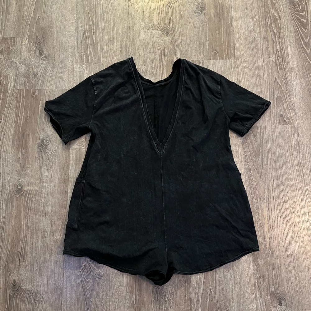 Free People Movement Hot Shot Tee Romper in Black - Picture 4 of 7